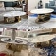preview thumbnail 26 of 34, 51" Modern Pandora Oval Coffee Table with Glossy Sintered stone top, Luxury Coffee Table, Stainless Steel Legs for Livingroom