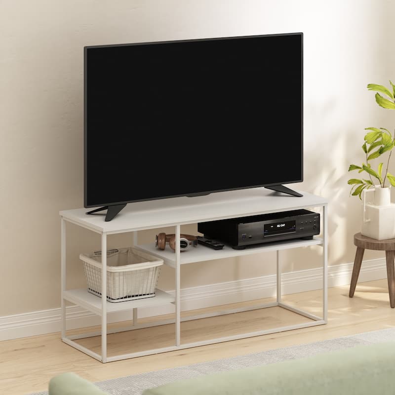Furinno Moretti Modern Lifestyle TV Stand for TV up to 50 Inch, Columbia Walnut