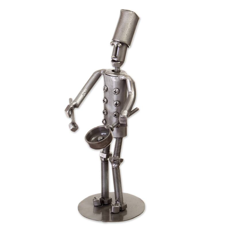 Novica Handmade Metallic Flavors Recycled Metal Sculpture