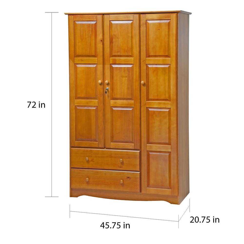 Copper Grove Caddo Grand Solid Wood 3-door Wardrobe