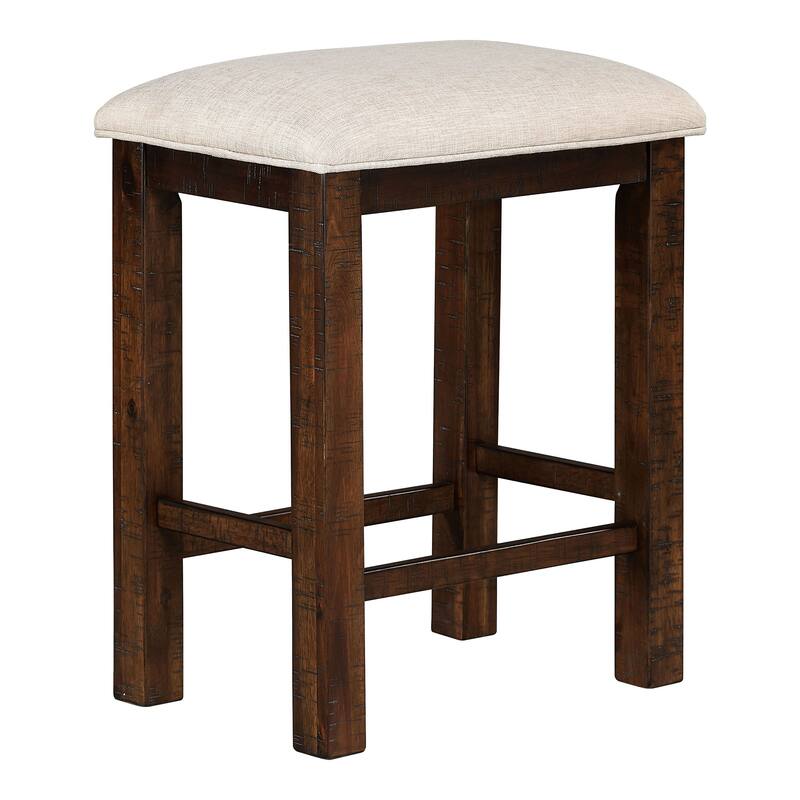 Deblynn Rustic Oak Fabric Counter Height Stool (Set of 2) by Furniture of America