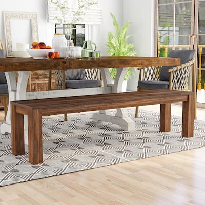 Anaisha Rustic Solid Mango Wood Dining Bench by Furniture of America