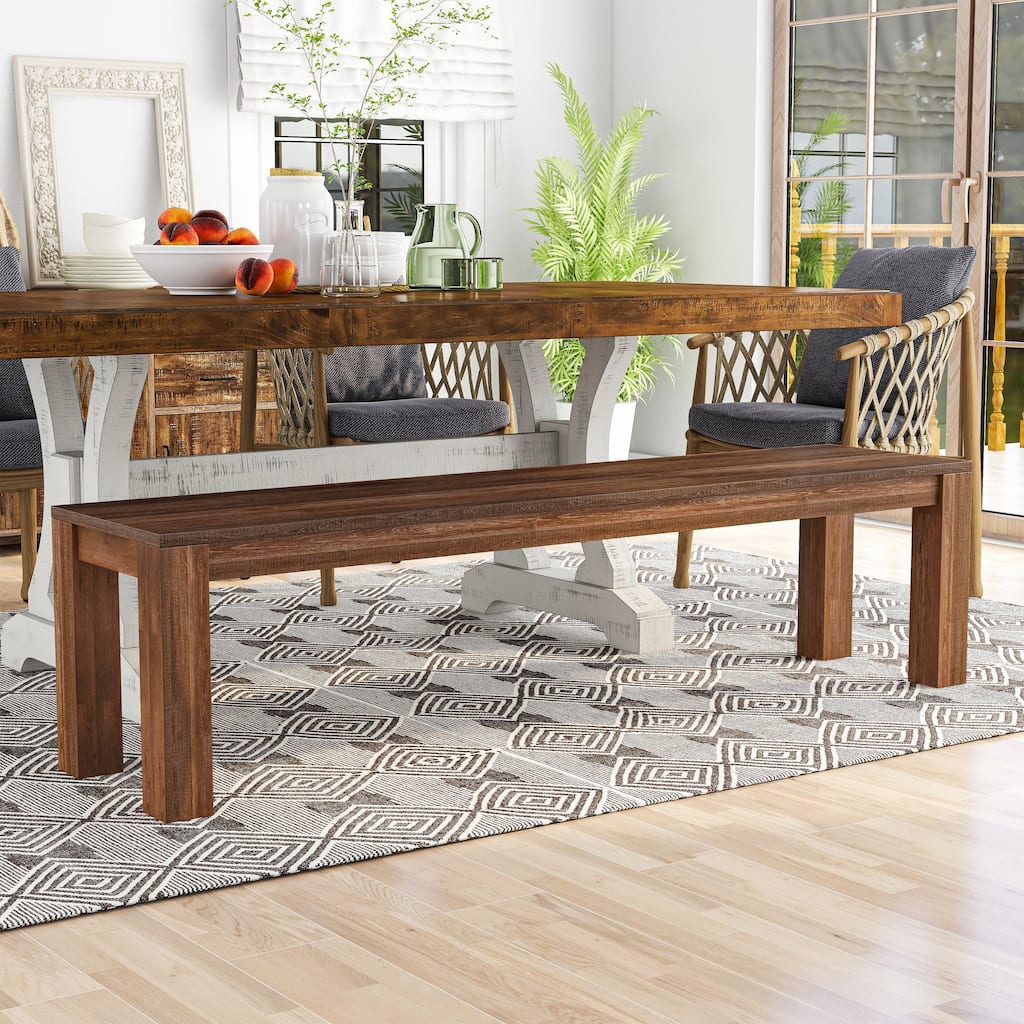Anaisha Rustic Solid Mango Wood Dining Bench by Furniture of America