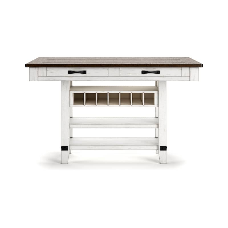 Signature Design by Ashley Valebeck White/Brown Counter Height Dining Table - 60" W x 40" D x 36.13" H