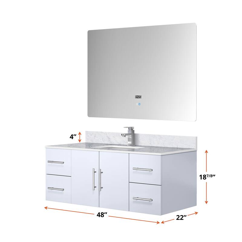 Geneva 48 in. W x 22 in. D Navy Blue Bath Vanity