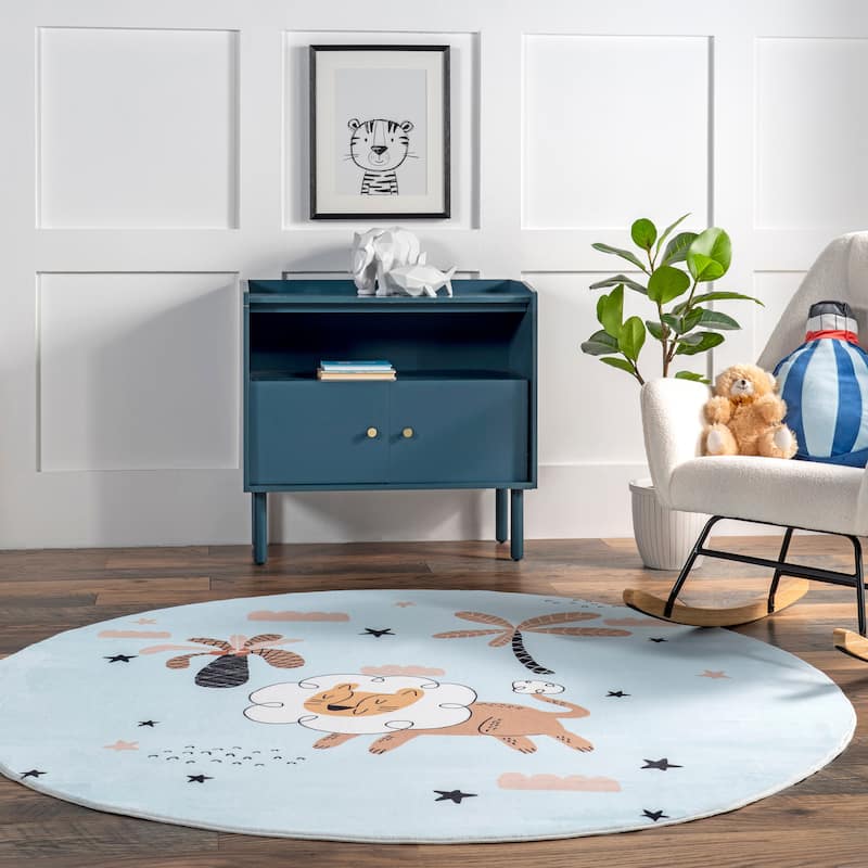 Nuloom Jalissa SpinClean Lion Dreams Machine Washable Kids Area Rug
