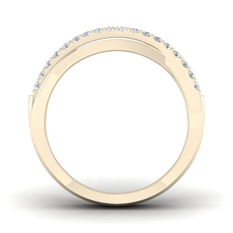 1/3ct TDW Diamond Crossover Ring in 10k Gold for Women