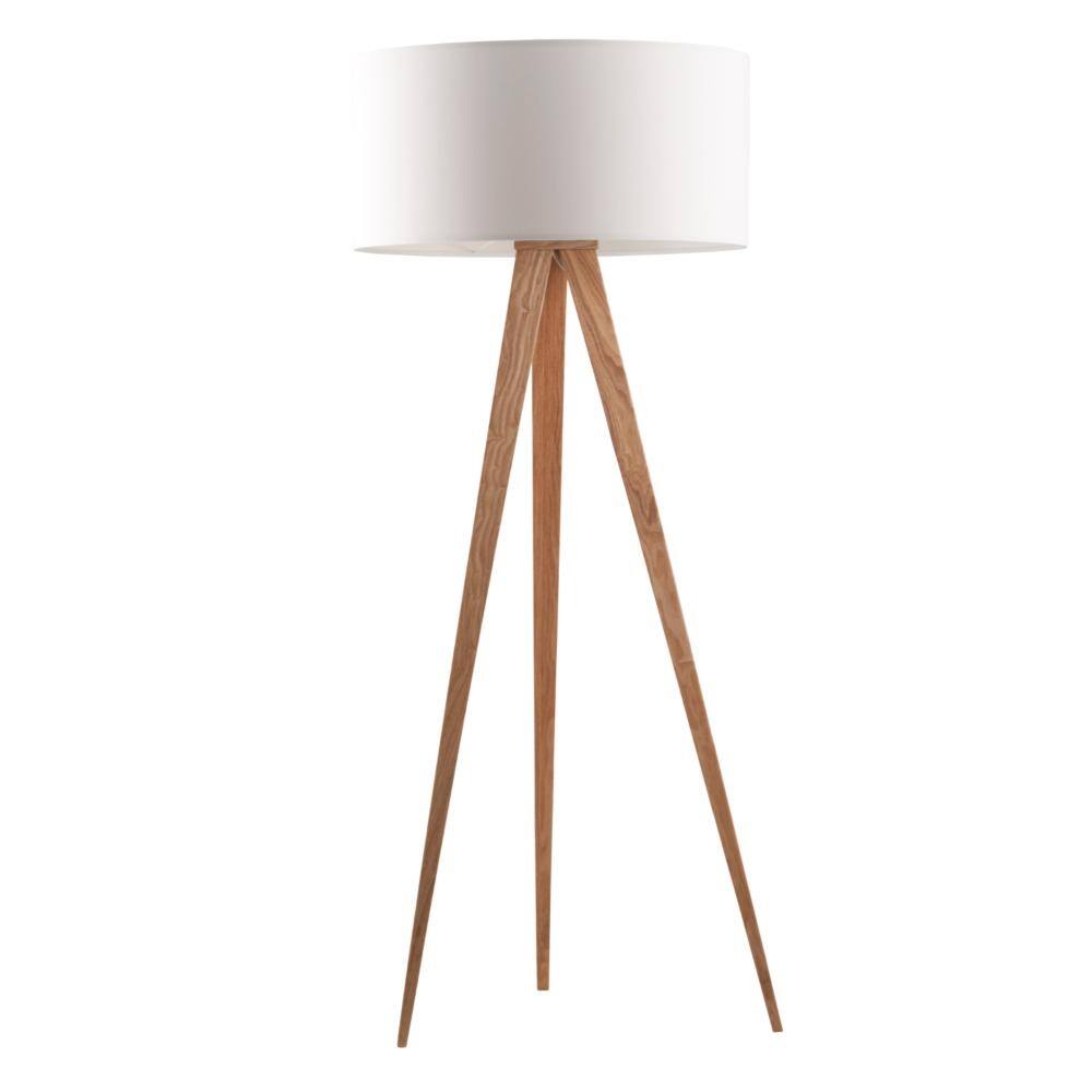 Zuiver Tripod Wood White Wooden Floor Lamp