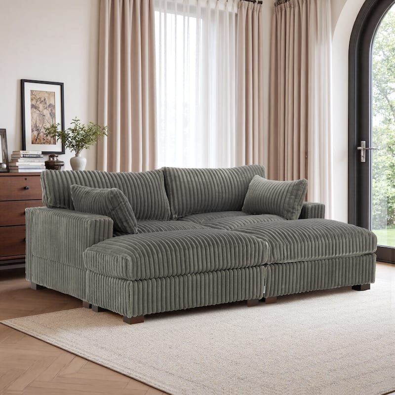 Oversized U-shaped Plush Modular Sectional Sofa Set