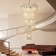 preview thumbnail 27 of 35, KAYLA 28-Lights Crystal Staircase Chandelier, Indoor Pendant Light, 118'' Modern High Ceiling Light, Height Adjustable