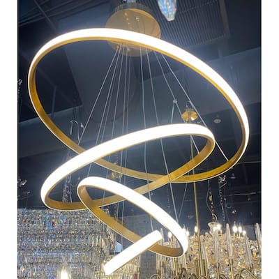 LED Modern Circles Chandelier Lighting Fixture 32" Wide