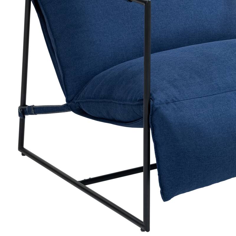 Metal Framed Sling Fabric Accent Chair Set of 2