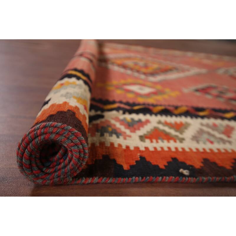 Tribal Kilim Qashqai Persian Vintage Rug Flatweave Wool Carpet - 5'2"x 8'2"