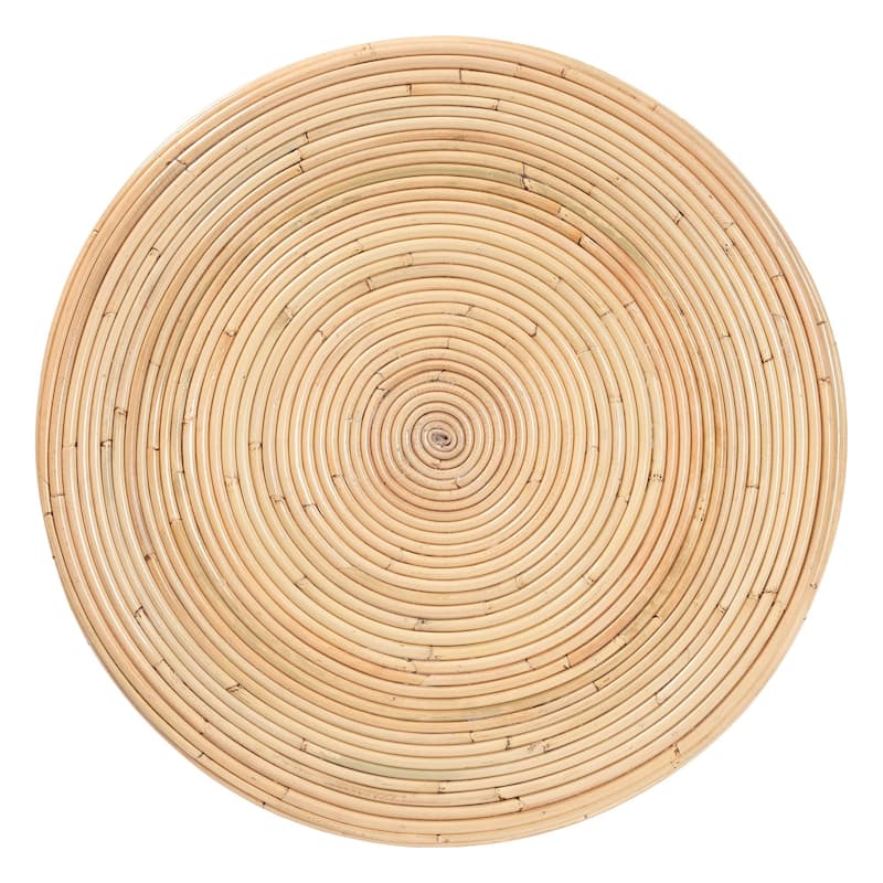 Tokyo Laminated Natural Rattan Side Table - Hourglass Table with Sculptural Design, Boho Chic Style for Living Room
