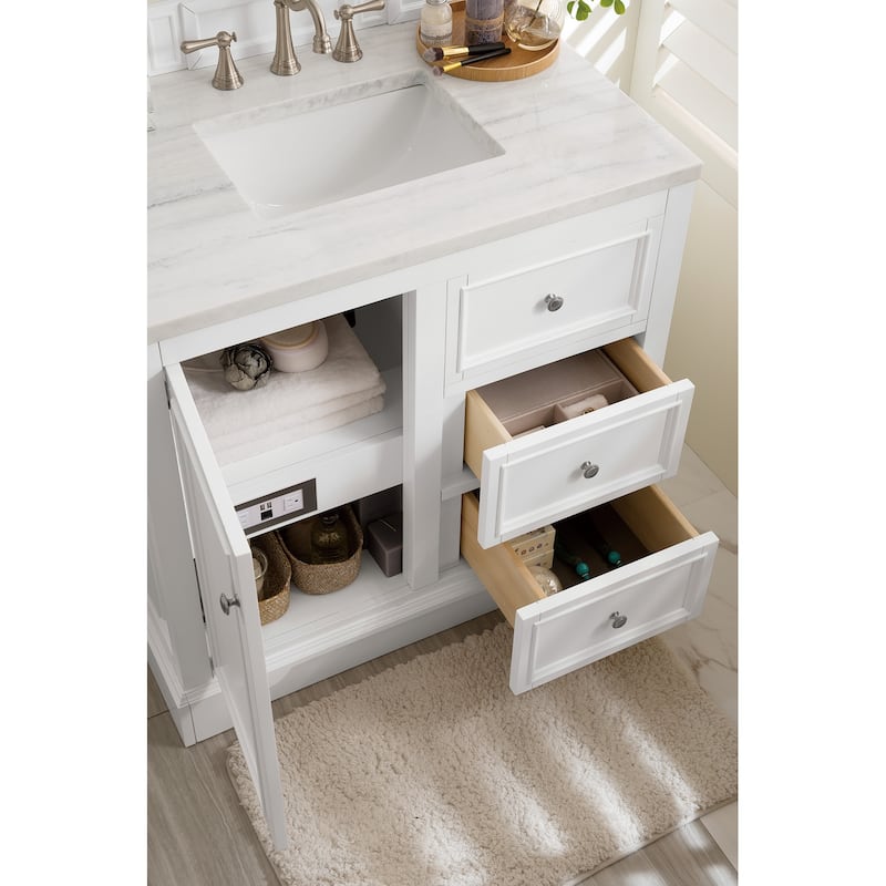 James Martin Vanities De Soto 36" Single Vanity, Bright White