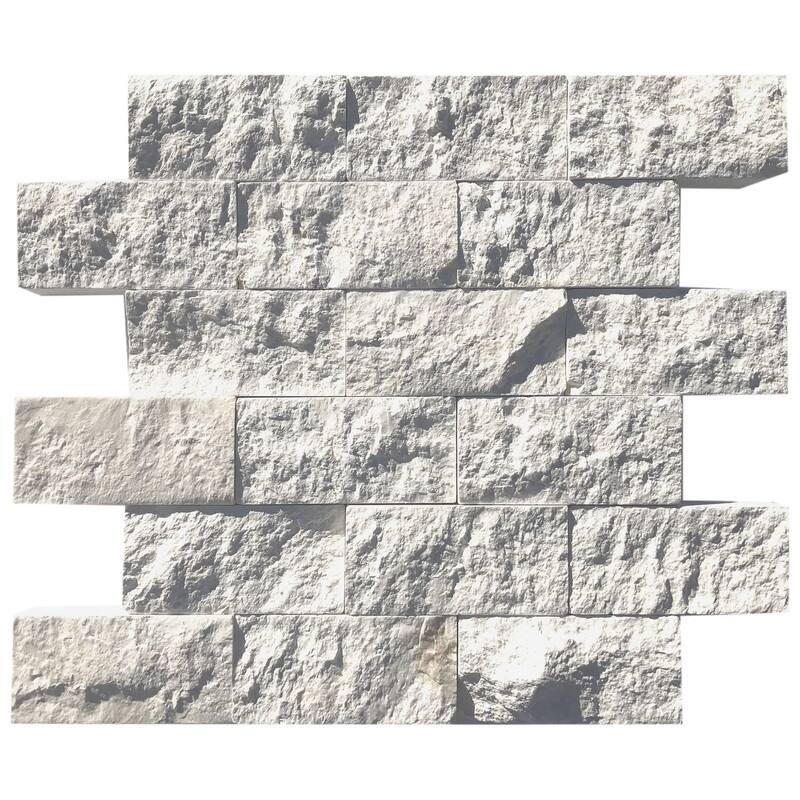 Fresca Limestone Split Face 2x4 Mosaic Tile - 4 Sheets (4.00 sf) - Beige