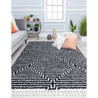 Bennett Modern Stripe/Diamond Last Call Shag Area Rug