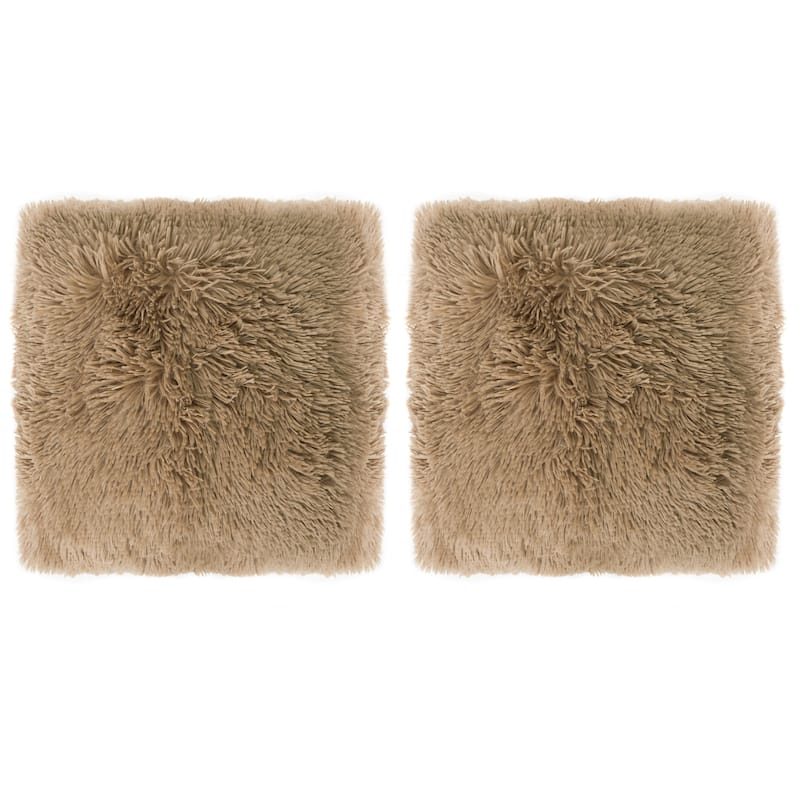 Faux Fur Decorative 18-inch Throw Pillows (Set of 2)