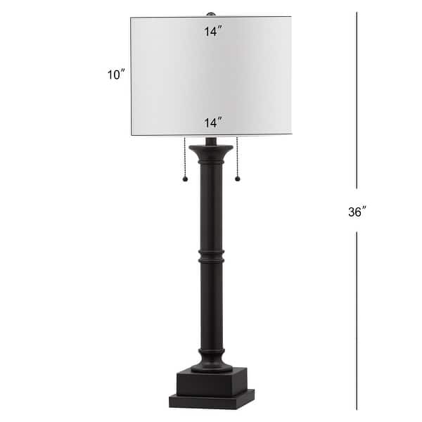SAFAVIEH Lighting 35-inch Estilo Column Dark Grey Table Lamp (Set of 2)