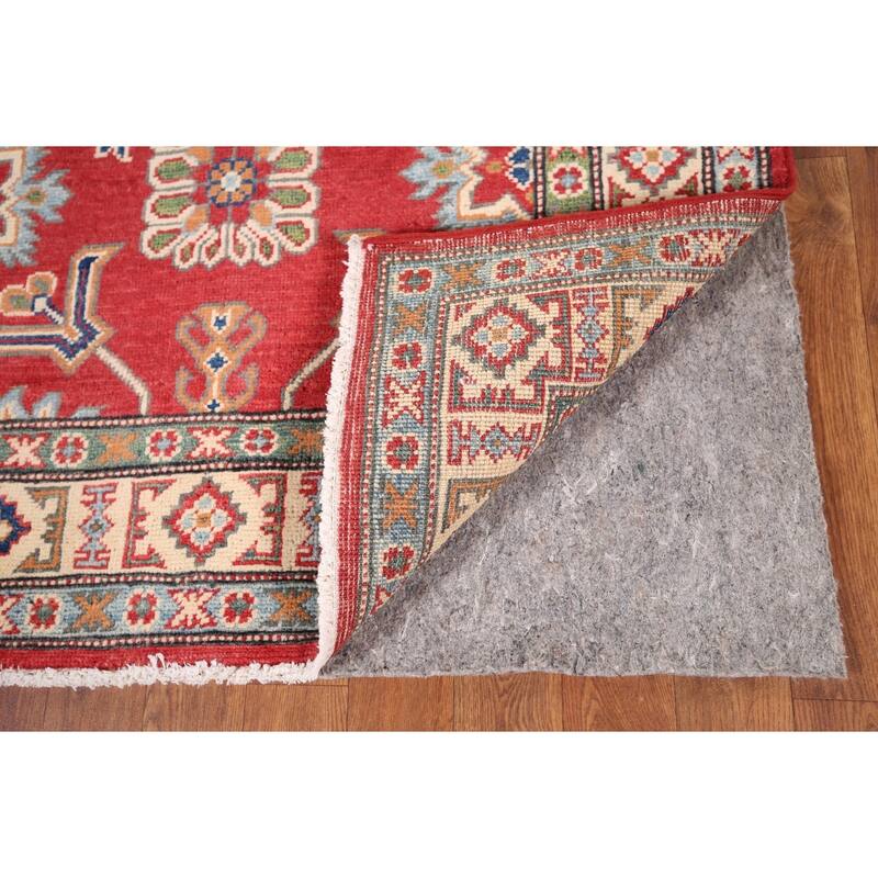 Geometric Red Kazak Oriental Accent Rug Handmade Wool Carpet - 3'4" x 5'0"