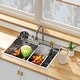 preview thumbnail 2 of 5, 30In 304 Stainless Steel Kitchen Sink Set,Waterfall Faucet,Glass Rinser - 30x22x9 Inch