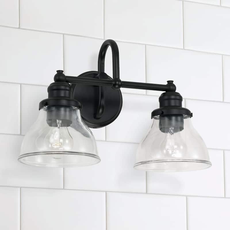 Baxter 2-light Bath/ Vanity Fixture w/ Clear Glass