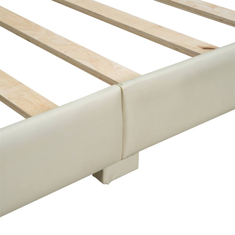 Queen & Twin XL Size Upholstered Platform Bed - PU Leather