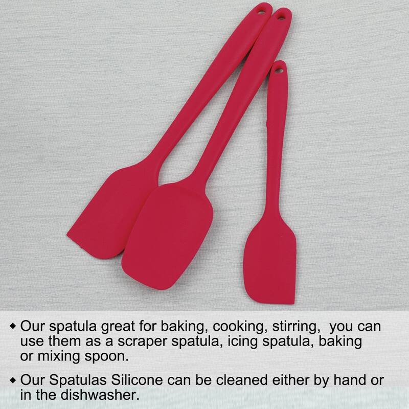 Silicone 3Pcs Heat Resistant Non-scratch Turner Non Stick Spatula Set