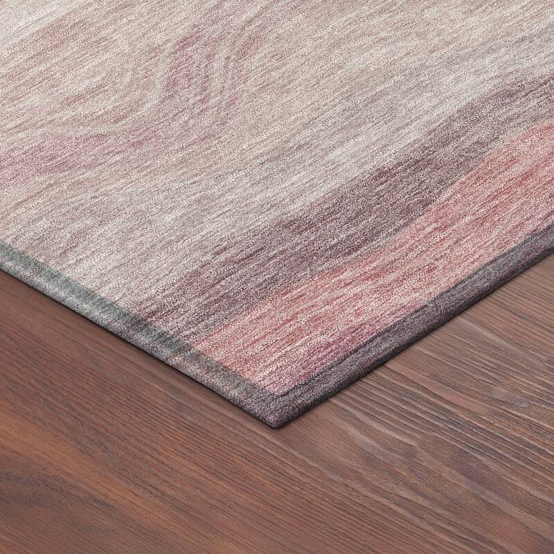 Machine Washable Indoor/ Outdoor Ombre Stripes Chantille Rug