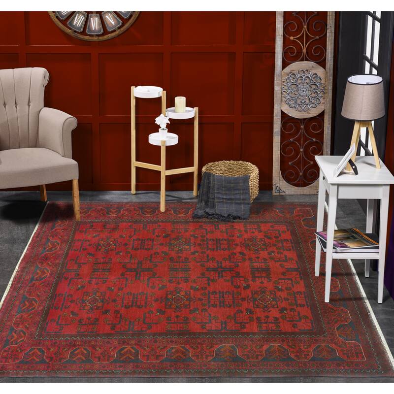 Khal Mohammadi Sabah Red/Navy Rug - 4'11" x 6'3"