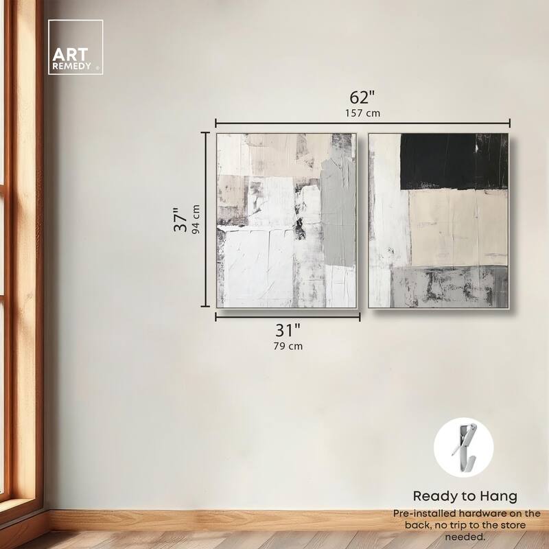 Chalk and Charcoal Canvas Set of 2 by Art Remedy