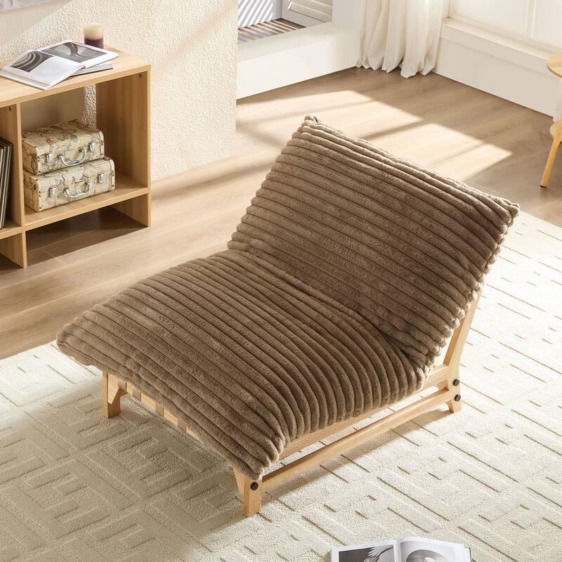Accent Armless Lazy Sofa, Casual Single Sofa, Corduroy Fabric, For Living Room And Bedroom , With Backrest, Single Seat