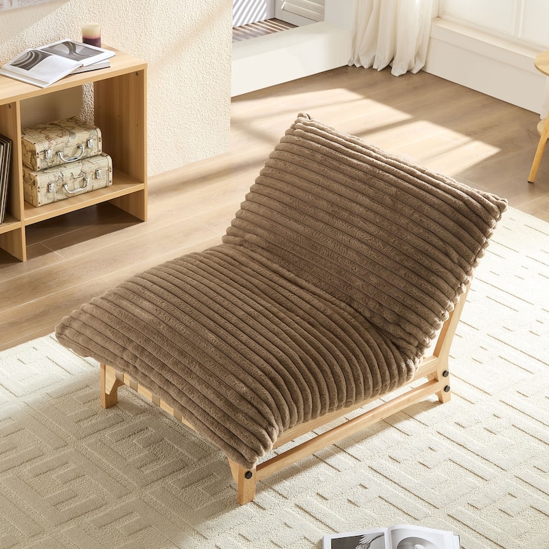 Accent Armless Lazy Sofa,Casual Single Sofa,Corduroy Fabric, For Living Room And Bedroom,With Backrest,Single Seat