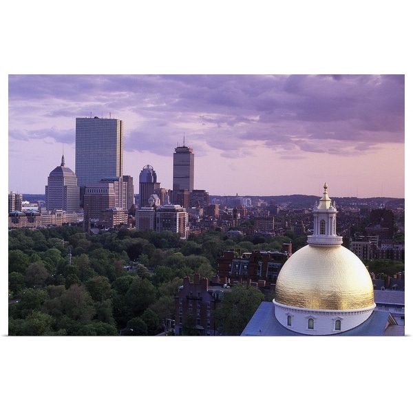 "State House dome and Back Bay, Boston, Massachusetts" Poster Print