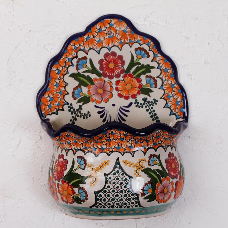 Ceramic wall planter, 'Bouquet Display'
