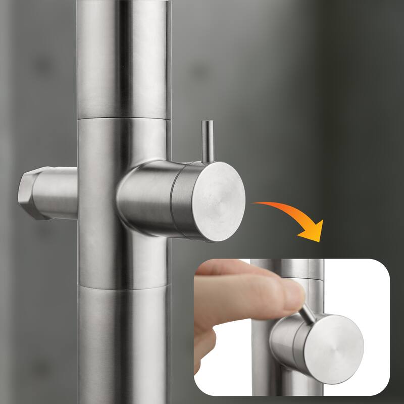 63"H 316 Stainless Steel Wall-Mounted Heavy-Duty Outdoor Shower