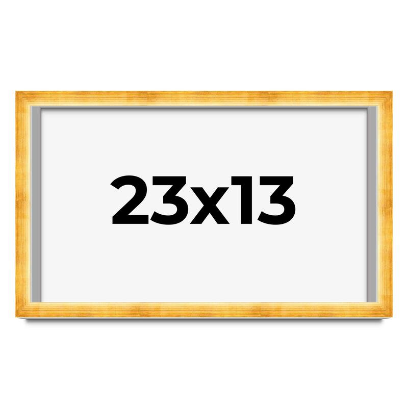 23x13 Shadow Box Frame Gold | 1.625 Inches Deep Real Wood Traditional
