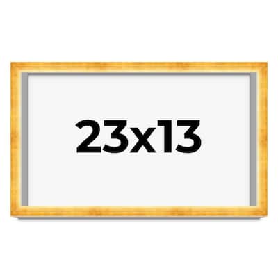 23x13 Shadow Box Frame Gold | 1.625 Inches Deep Real Wood Traditional