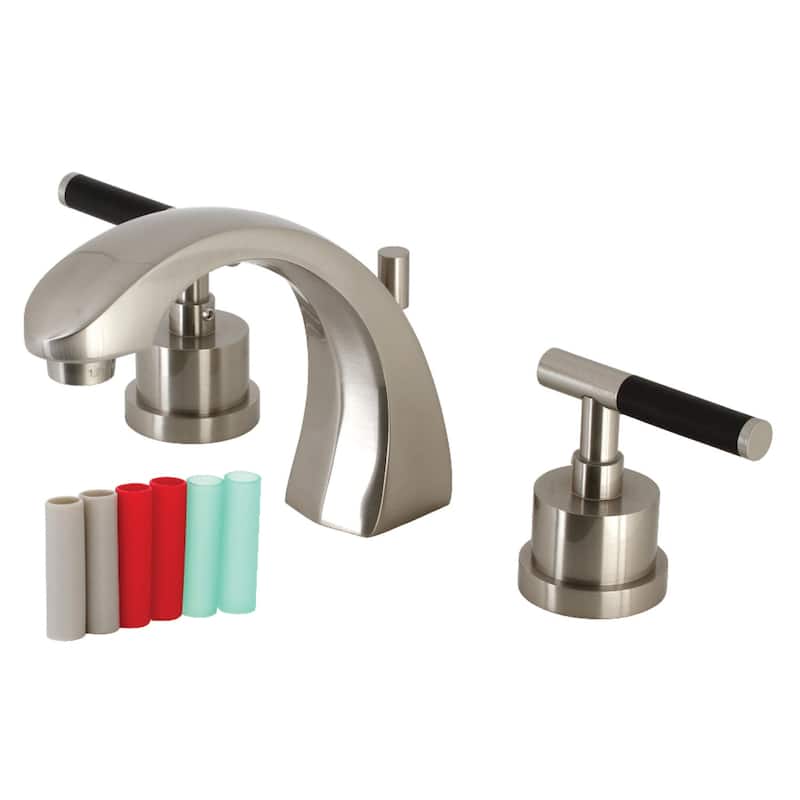 Kingston Brass Kaiser 1.2 GPM Deck Mounted Widespread Bathroom Faucet - Brushed Nickel