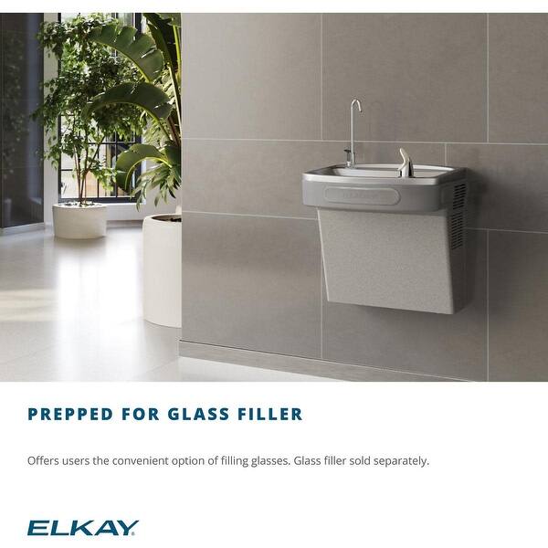 Shop Elkay Ezstlddfc Ada Wall Mount Versatile Bi Level Barrier Free Drinking Fountain With Prepped Glass Filler Light Gray Granite Overstock 17173247