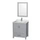 Option Gray / White Carrara Marble Top / Brushed Chrome
