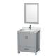 Option Gray / White Carrara Marble Top / Brushed Chrome