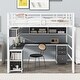 preview thumbnail 1 of 7, Metal Full Size Loft Bed with Bookcase, Desk and Cabinet White - Full