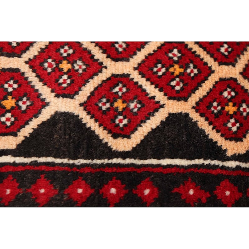 ECARPETGALLERY Hand-knotted Baluch Red Wool Rug - 4'1 x 6'8