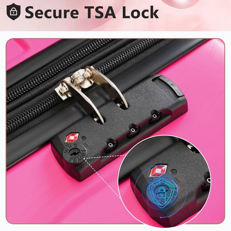 Merax Luggage Set of 3, ABS Hardshell Lightweight Carry-on Suitcases with TSA Lock, for Men Women Travel