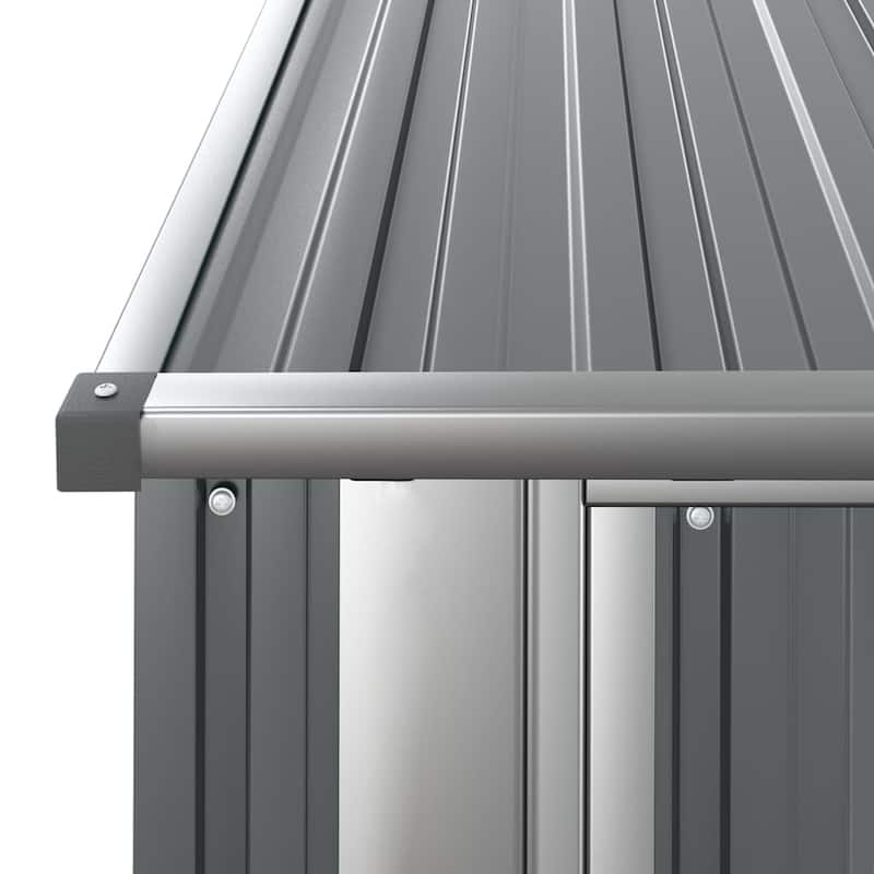 vidaXL Garden Shed Grey Galvanized Steel Large Garden Shed Rectangular - 71.1 x 71.1 x 82.5