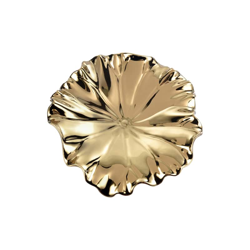 Elk Home Petal Gold Earthenware 13 Inch Wide Wall Art