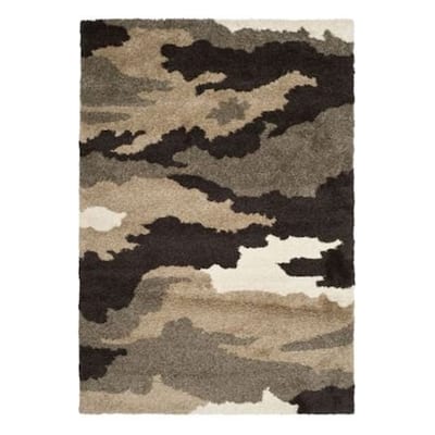City Chic Shag Area Rug - Soft Flokati Beige Rectangle - 10x8 Living Room Rug - 120 x 96