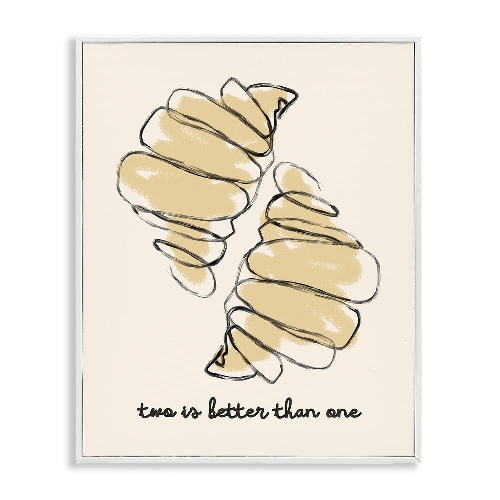 Stupell Croissants with French Phrase Framed Giclee Art Design By Lil' Rue