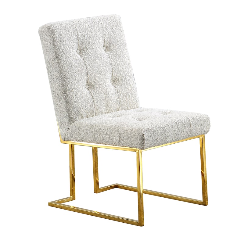 Modern Linen 2 Piece Kitchen Dining Chair Set with Upholstered, Stainless Steel Legs for Dining Room Kitchen Living Room Bedroom